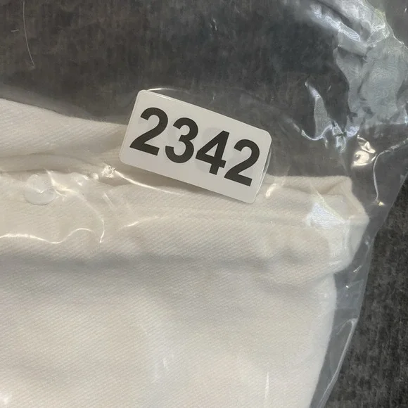 Paige Sarah Longline‎ Denim Shorts Womens 32 White Frayed Distressed Button Fly - Picture 9 of 9